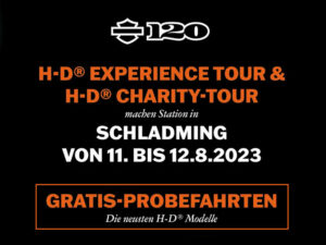 Experience Tour Harley-Davidson mit Testfahrten in Schladming und Stopp Charity Tour 2023